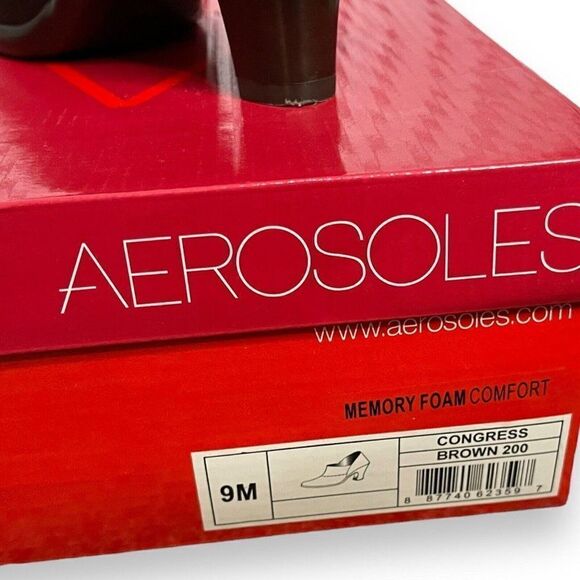 Aerosoles Faux Suede Leather Congress Pumps Womens 9 Brown Career Comfort Modest - Picture 12 of 12